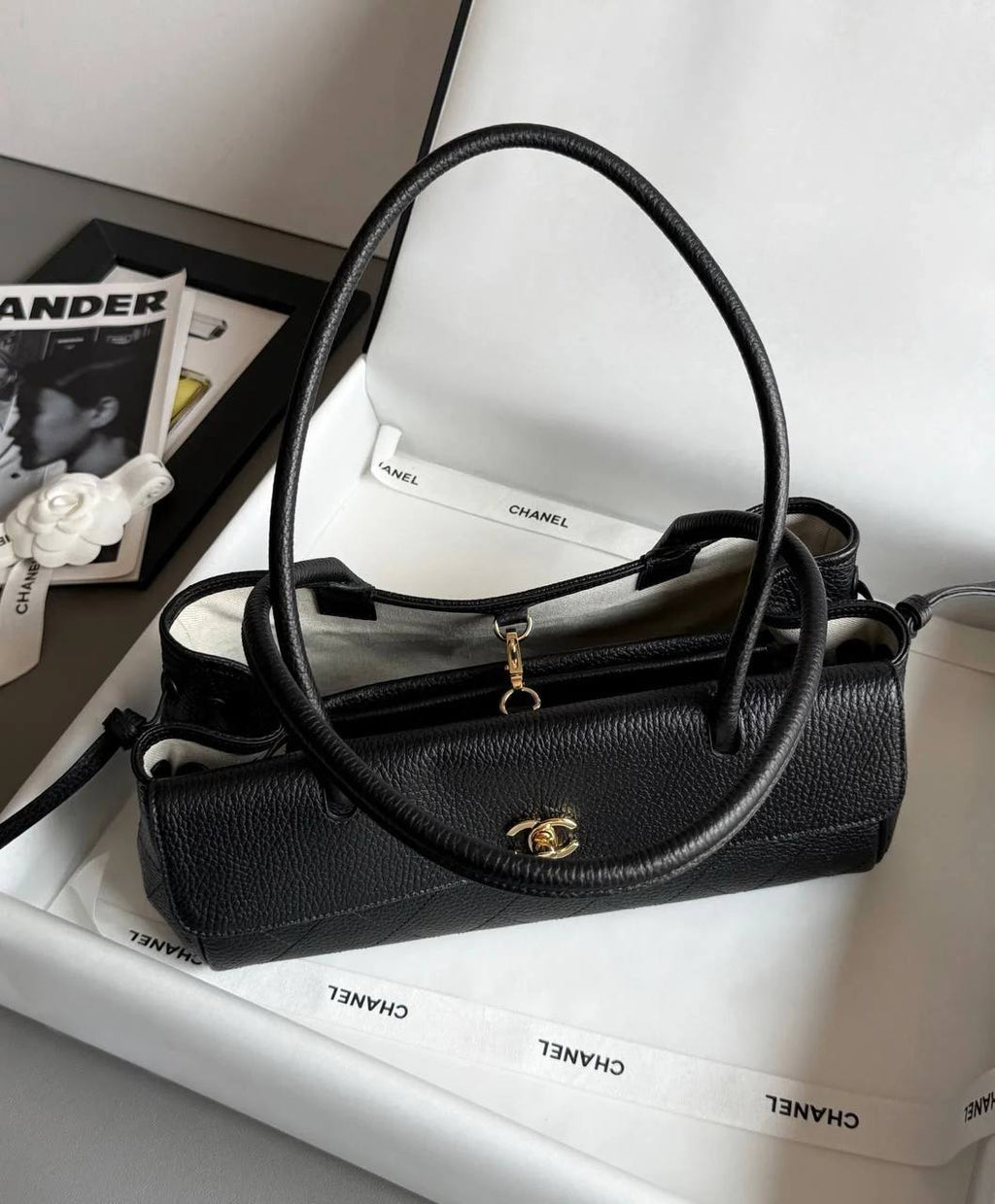 Noir Top Handle Bag