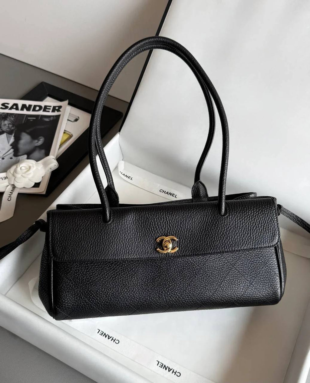 Noir Top Handle Bag