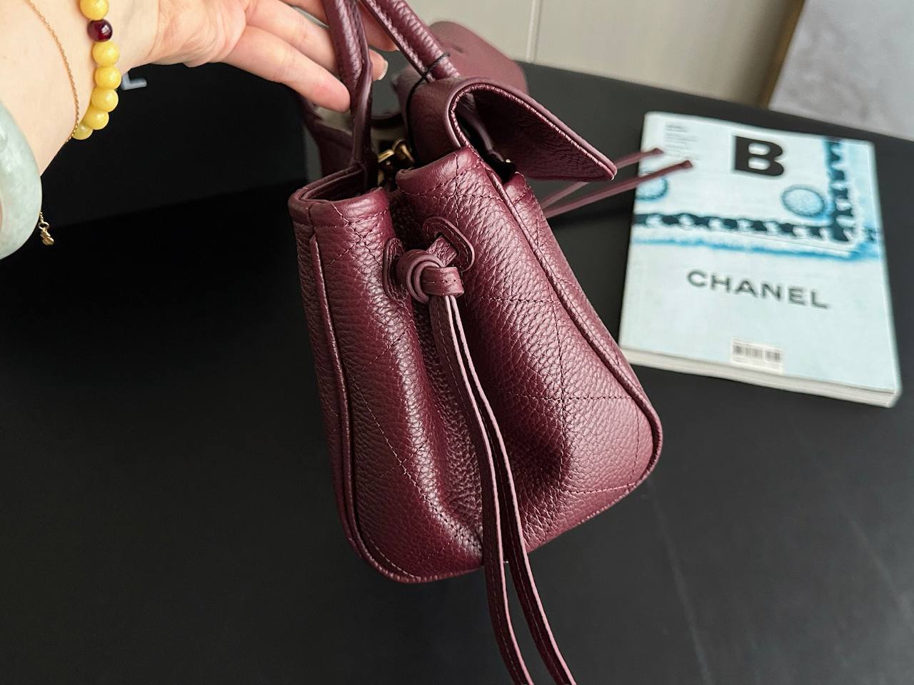 Noir Top Handle Bag